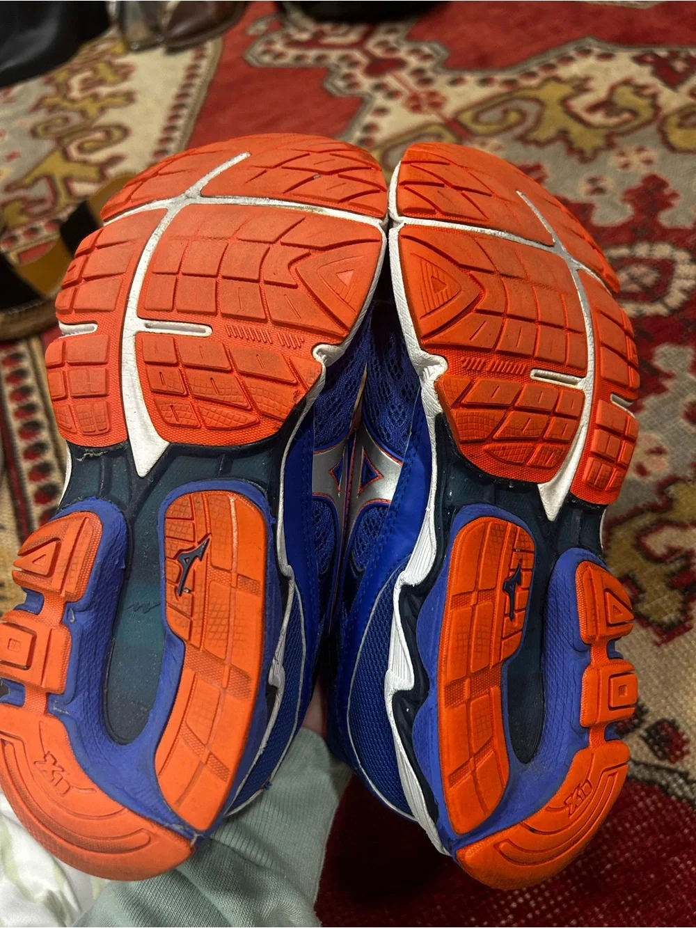 Mizuno Women’s Wave Athletic Shoes - Hot Royal Blue with Coral/Orangey pop
